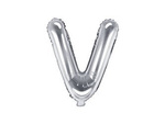 Foil balloon Letter V 35cm, Silver