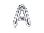 Foil balloon letter A, 35cm, silver