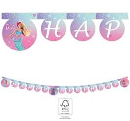 Barbie Geburtstagsgirlande "Happy Birthday", 200cm