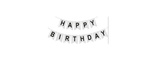 Banner Happy Birthday Silber Schwarz 180 cm